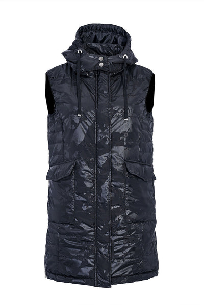 Plus size long lightweight vest - exclusive - camouflage