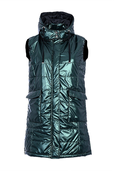 Plus size long lightweight vest - exclusive - Dark Green