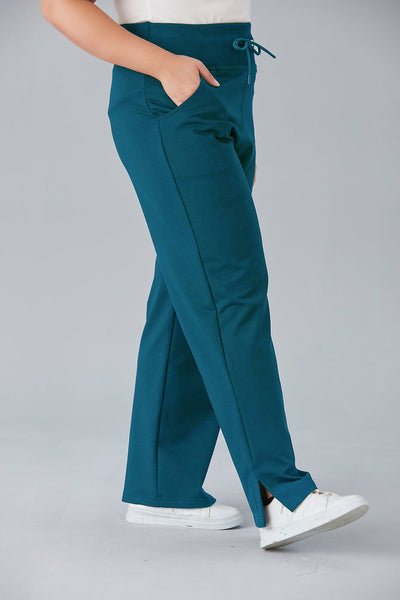 Sports pants with slits - Turquoise