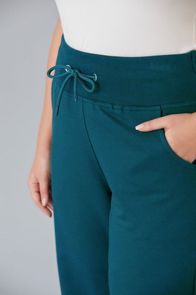 Sports pants with slits - Turquoise