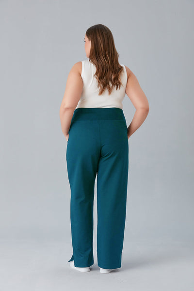 Sports pants with slits - Turquoise