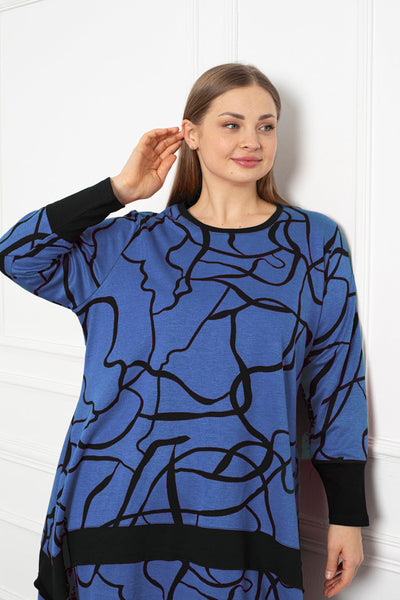 Tunic with elongated ends - Blue