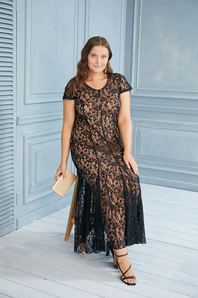 Plus size elegant lace dress