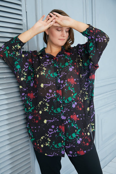 Plus size kimono type shirt