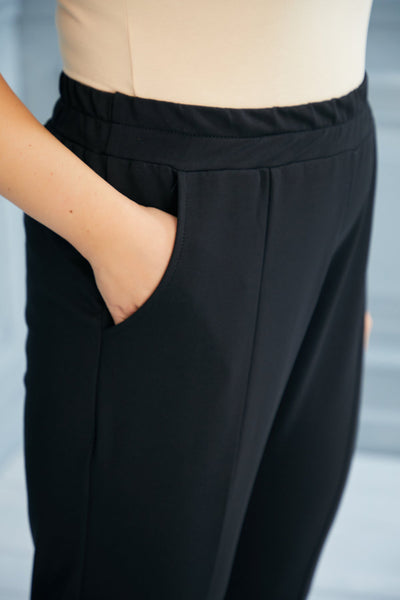 Plus size pants with hem and slits