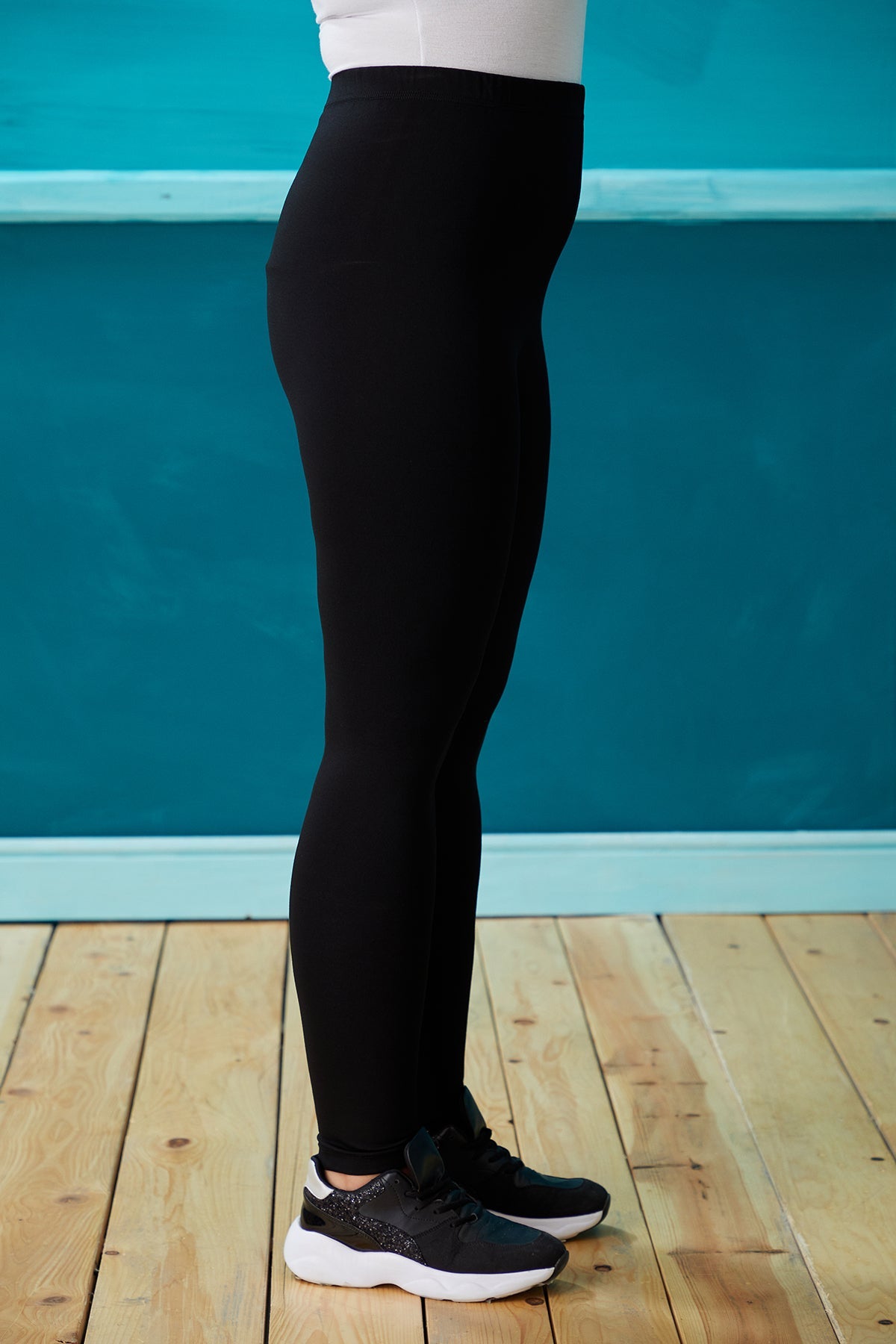 Plus size leggings from stretch fabric BASIC