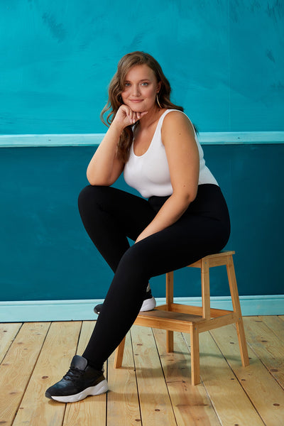 Plus size leggings from stretch fabric BASIC