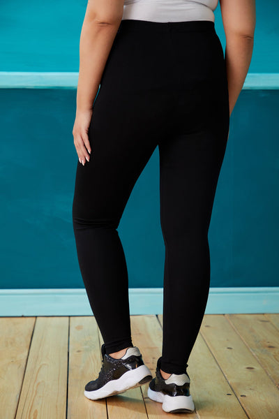 Plus size leggings from stretch fabric BASIC