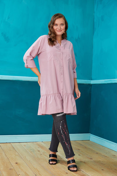 Plus size shirt tunic-like - Pink