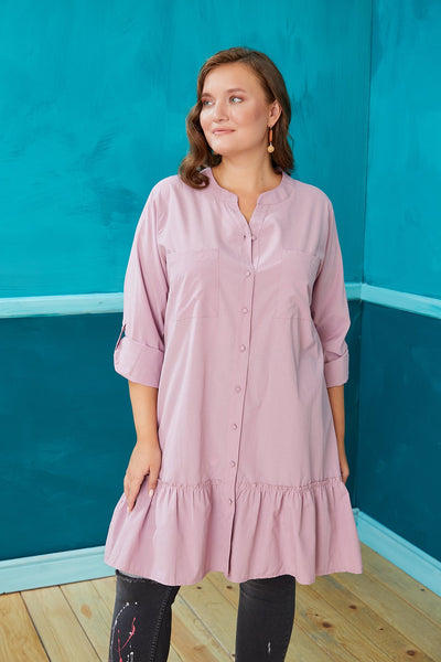 Plus size shirt tunic-like - Pink