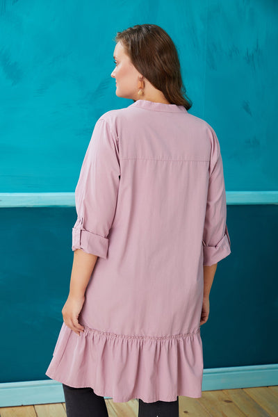 Plus size shirt tunic-like - Pink