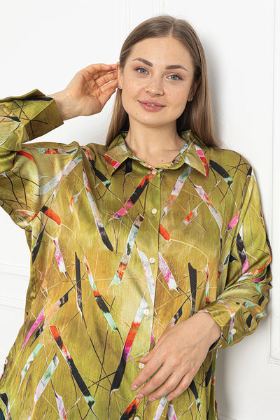 Satin Shirt Deluxe - Figures Green