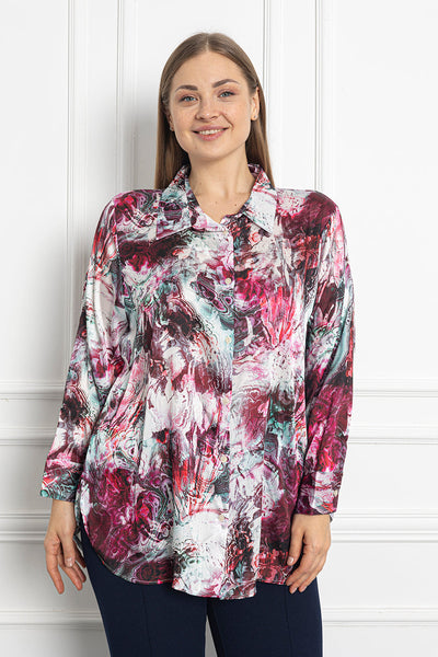 Satin luxury shirt - abstract