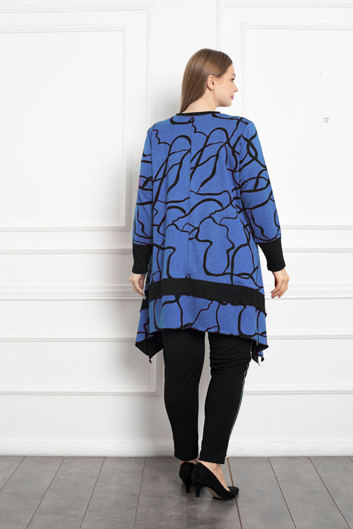 Tunic with elongated ends - Blue