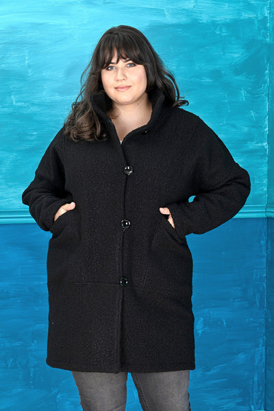 Plus size autumn bouclé coat women