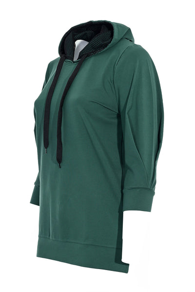 Plus size top with attractive sleeve  -  Green women