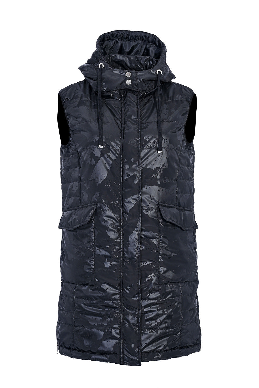 Plus size long lightweight vest - exclusive - camouflage