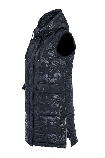 Plus size long lightweight vest - exclusive - camouflage