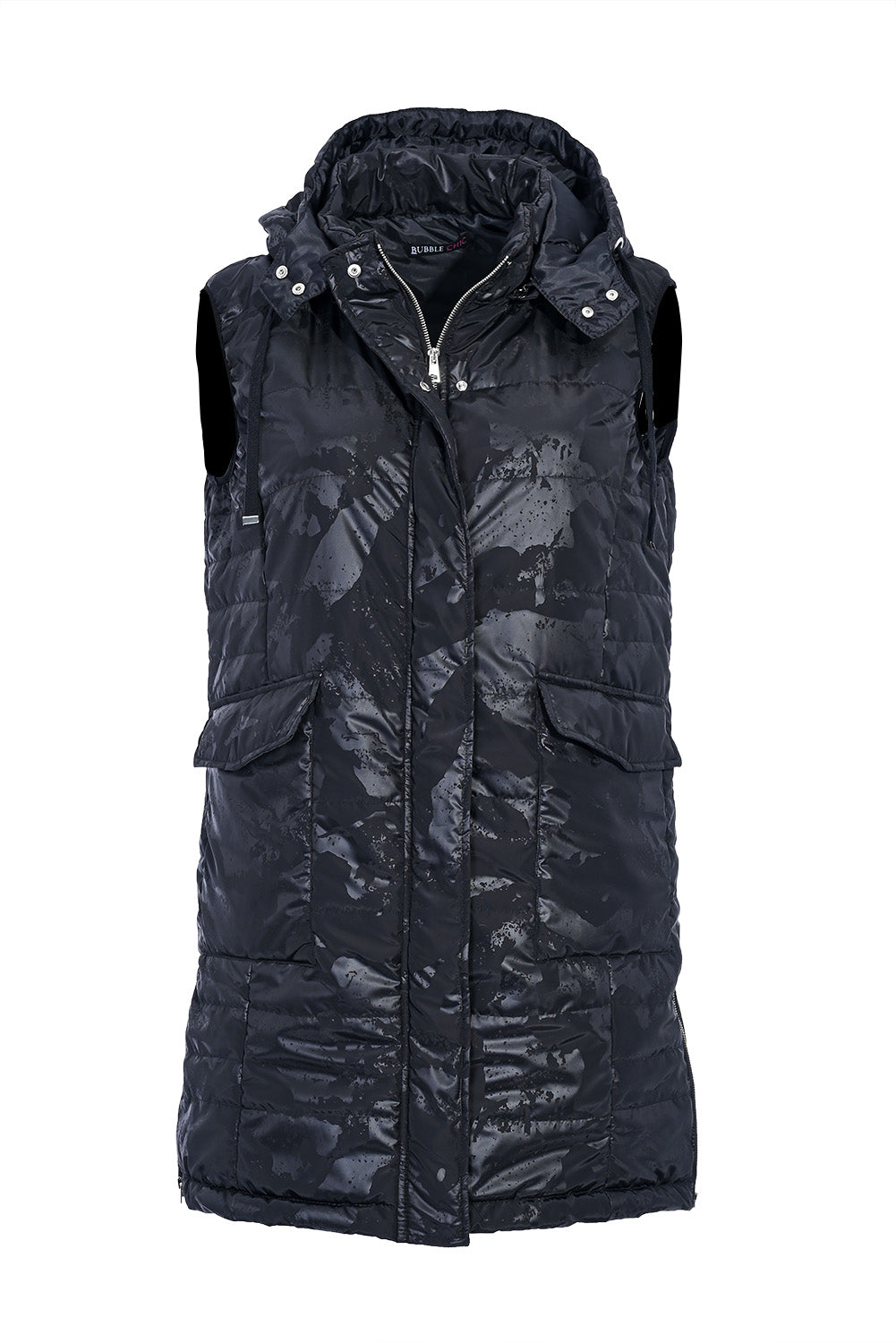 Plus size long lightweight vest - exclusive - camouflage