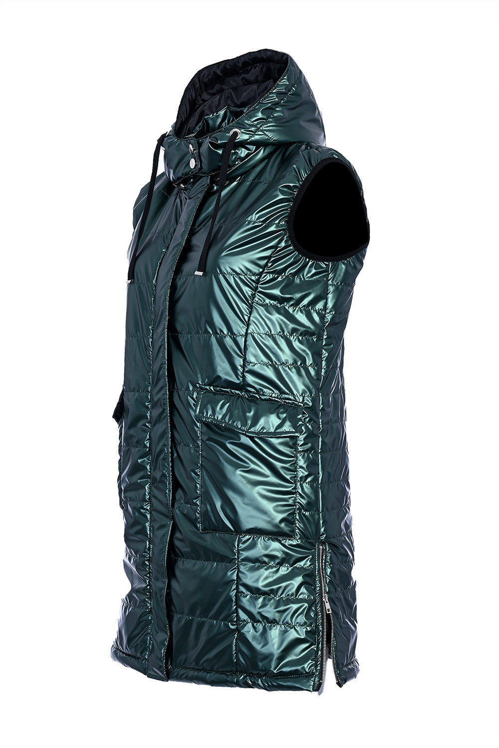 Plus size long lightweight vest - exclusive - Dark Green