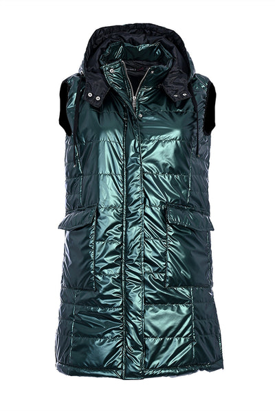 Plus size long lightweight vest - exclusive - Dark Green