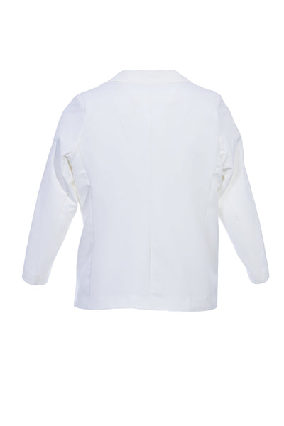 Elegant jacket with lining and two buttons in oversized- white