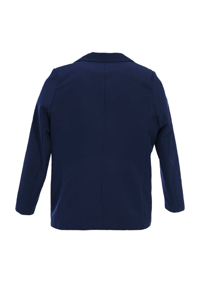 Elegant jacket with lining and two buttons in large size - blue