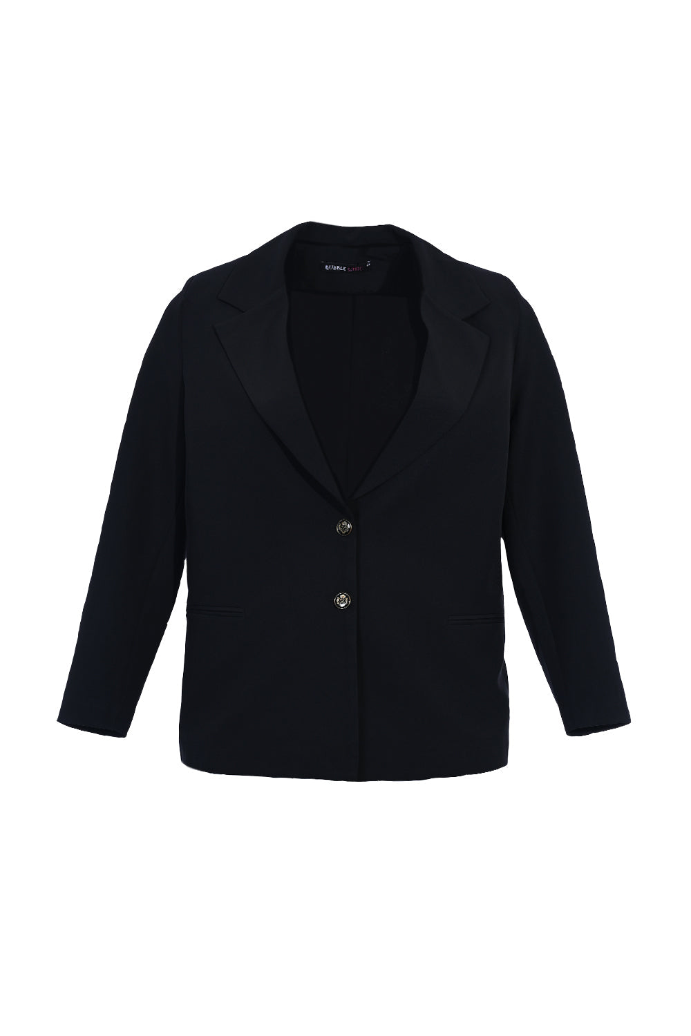 Elegant jacket with lining and two buttons in oversized- black