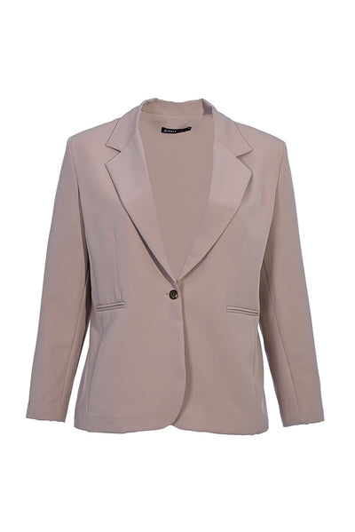 Elegant jacket with lining - beige in large sizes