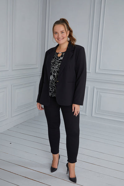 Elegant jacket with lining - black