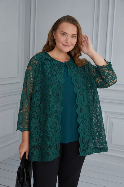 Maxi set bolero with lace 2 in 1 - green