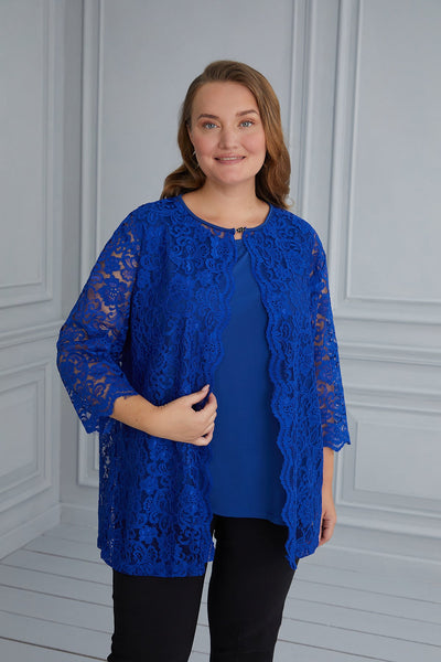 Maxi set bolero with lace 2 in 1 - royal blue