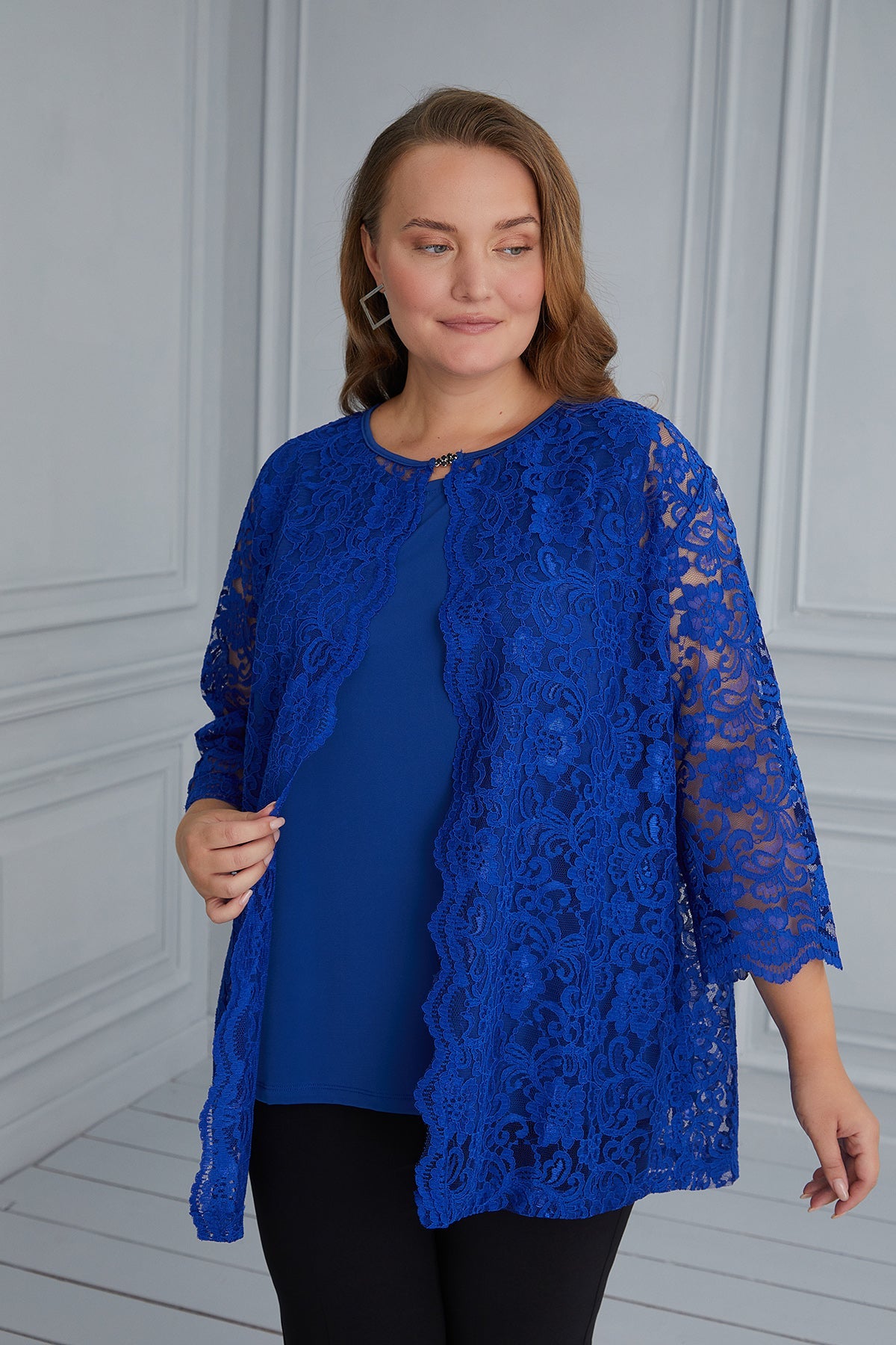 Maxi set bolero with lace 2 in 1 - royal blue