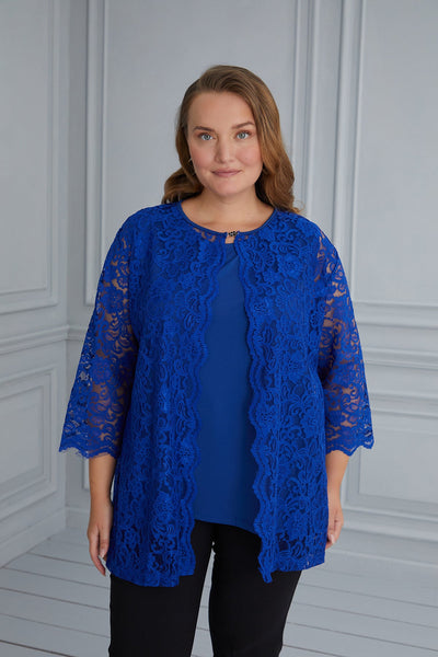 Maxi set bolero with lace 2 in 1 - royal blue