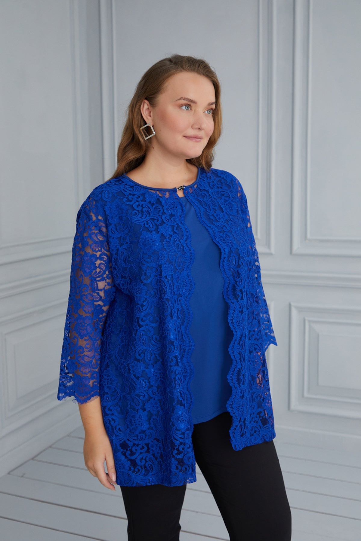 Maxi set bolero with lace 2 in 1 - royal blue