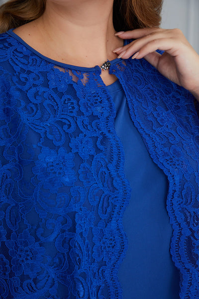 Maxi set bolero with lace 2 in 1 - royal blue