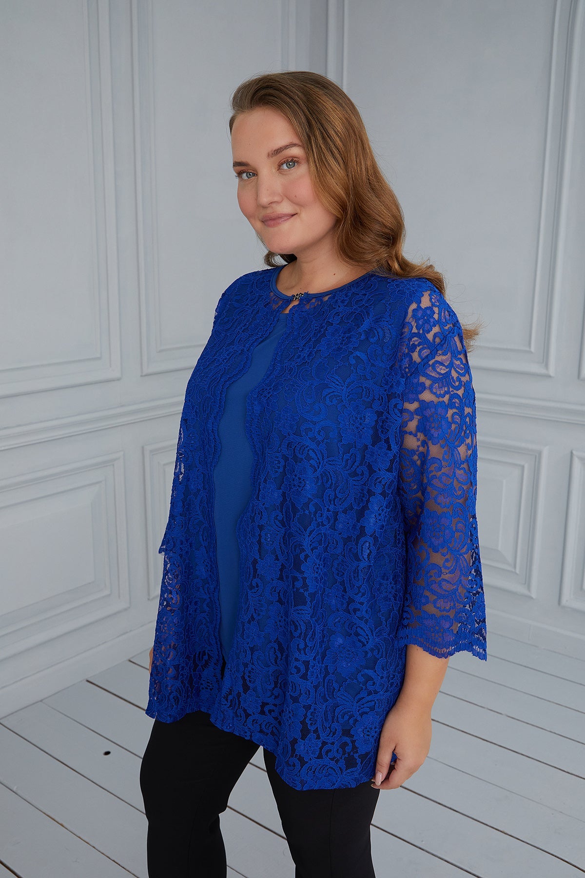 Maxi set bolero with lace 2 in 1 - royal blue