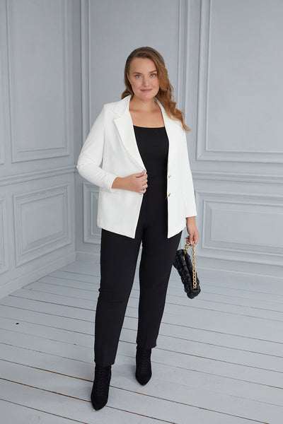 Elegant jacket with lining and two buttons - white