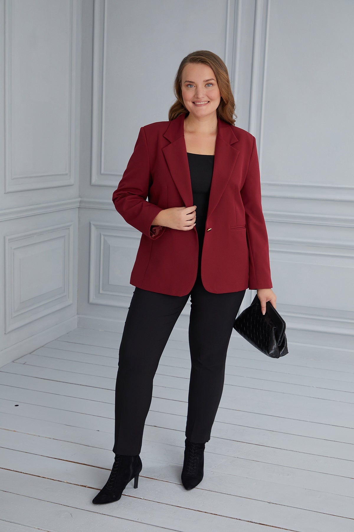 Elegant jacket with lining - red