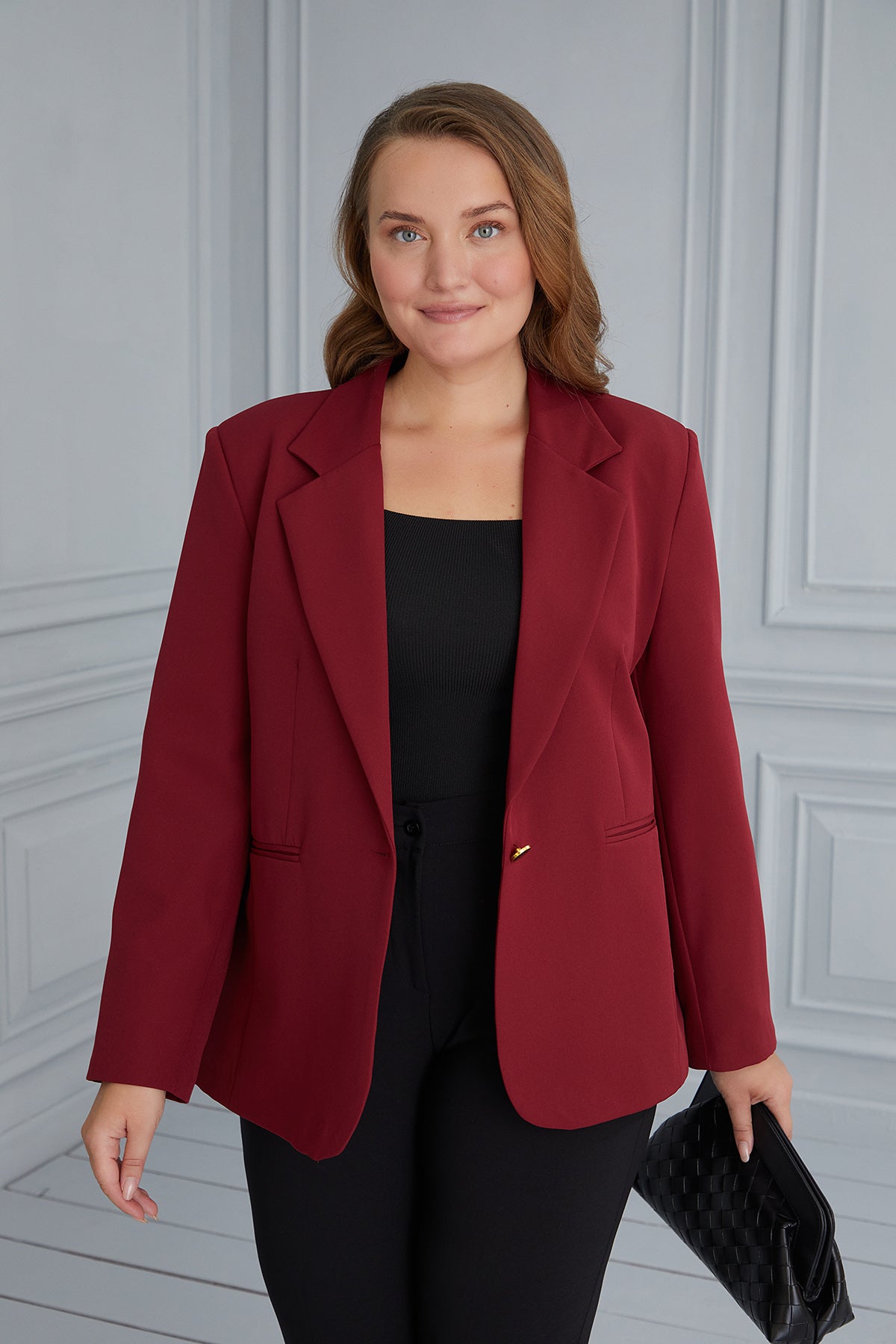 Elegant jacket with lining - red