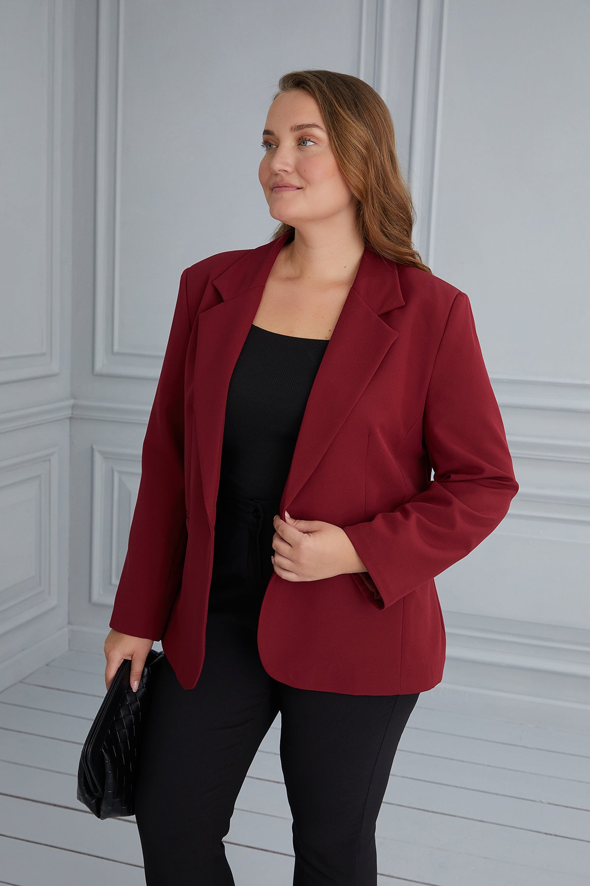 Elegant jacket with lining - red