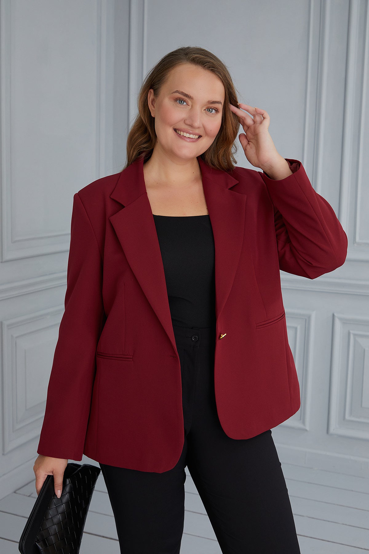 Elegant jacket with lining - red