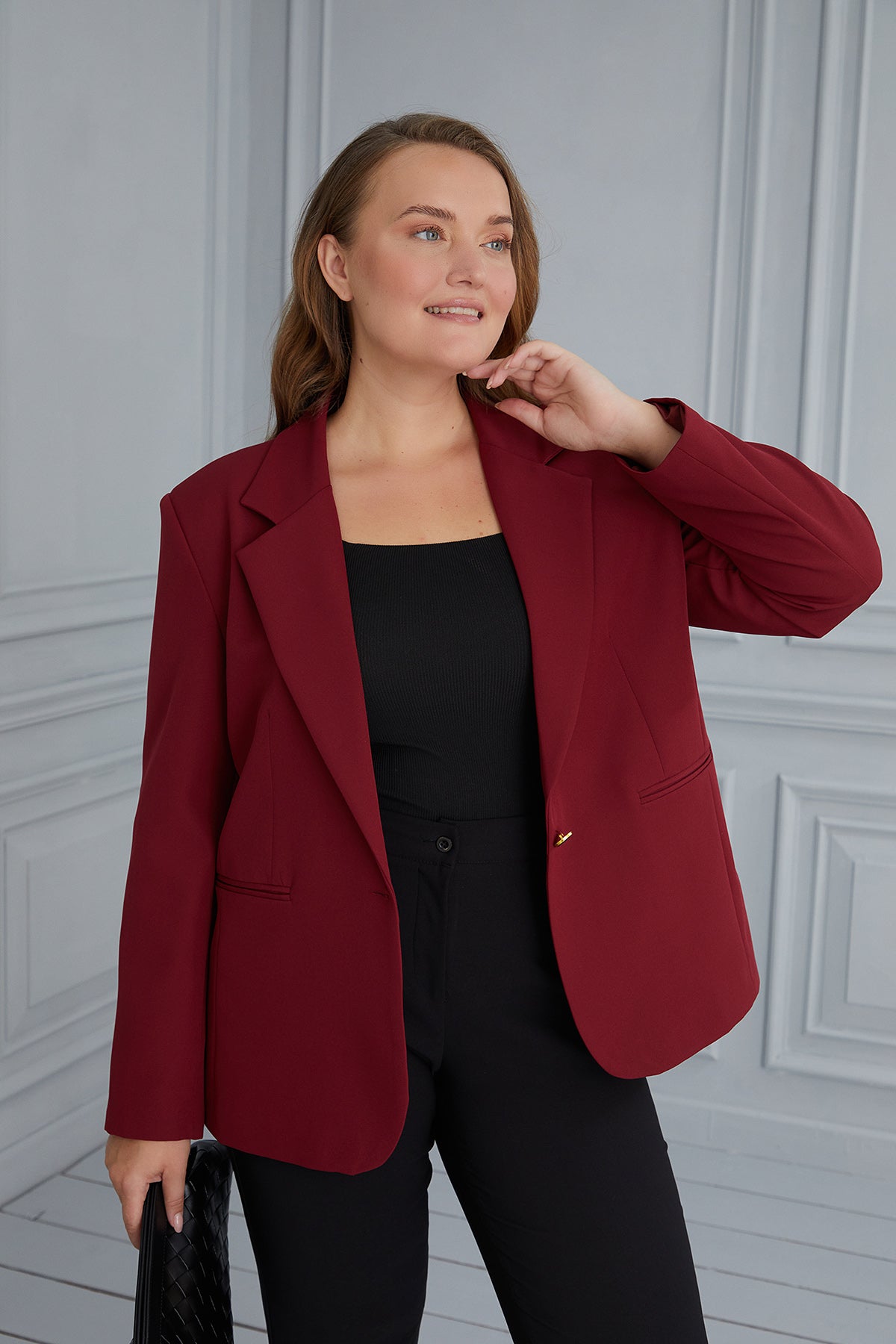 Elegant jacket with lining - red