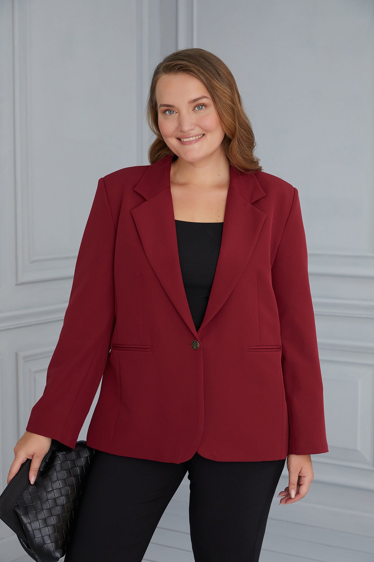 Elegant jacket with lining - red