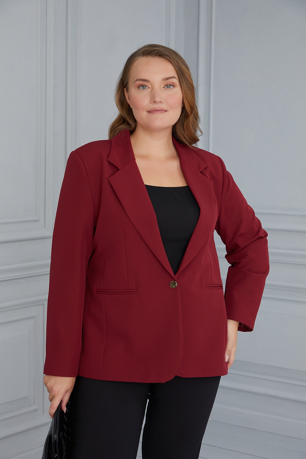 Elegant jacket with lining - red