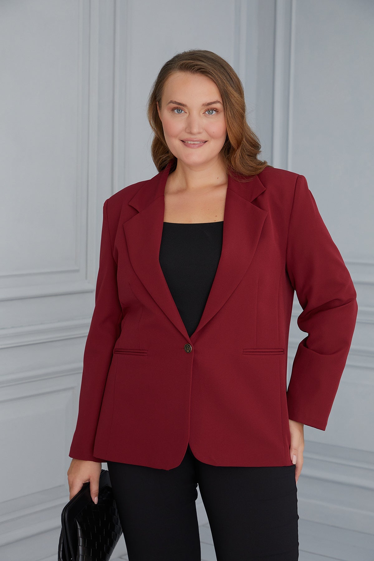 Elegant jacket with lining - red