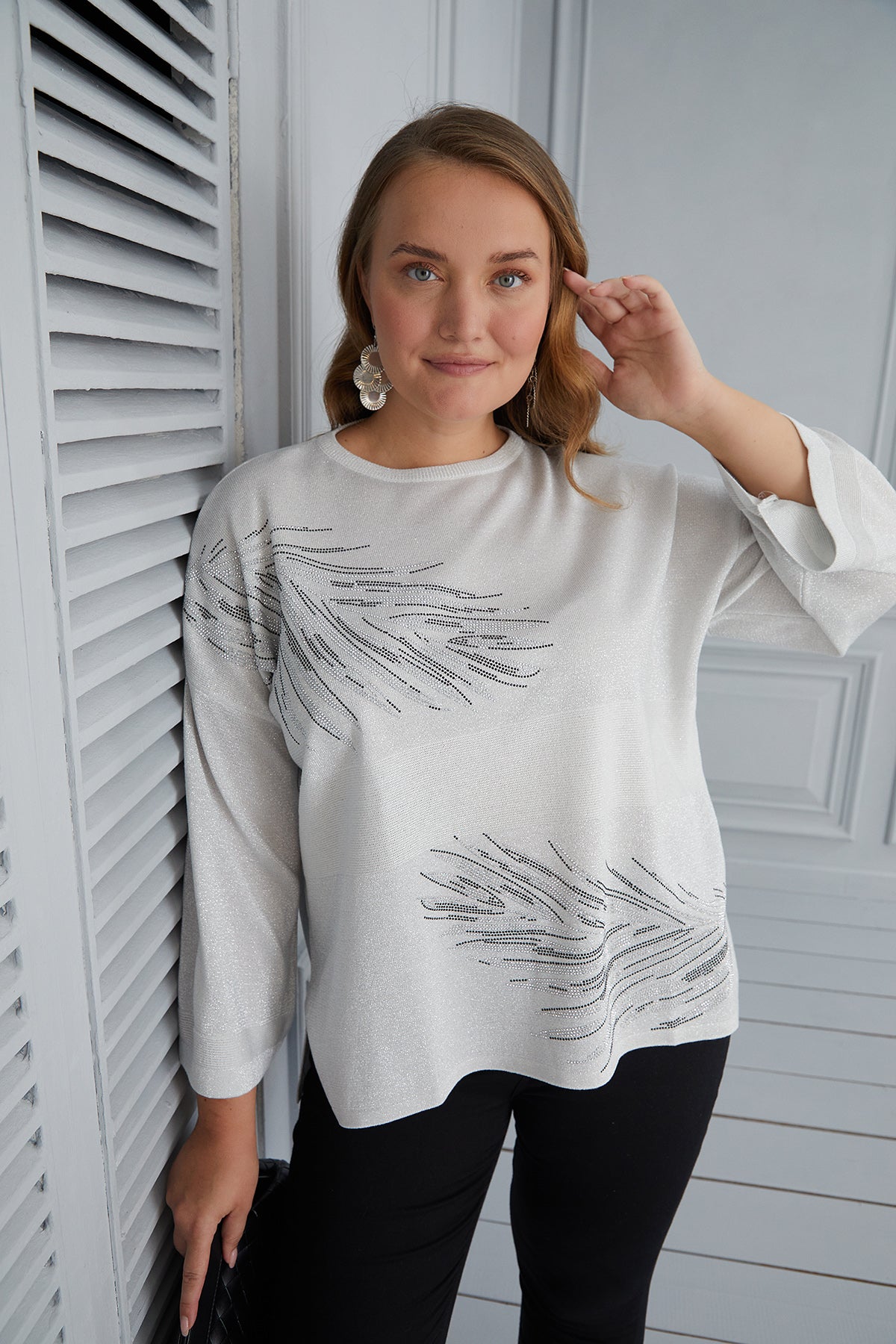 Maxi Blouse Tender Feathers - White