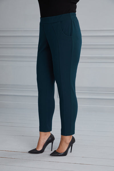 Georgette straight-leg trousers - green