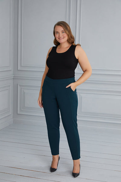 Georgette straight-leg trousers - green