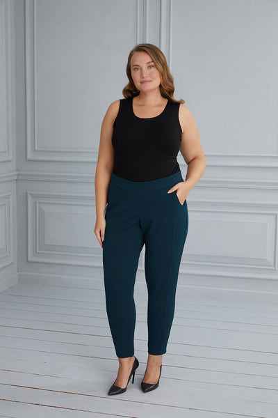 Georgette straight-leg trousers - green